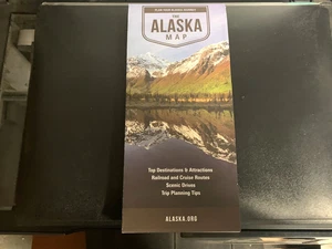 STATE OF ALASKA MAP 2 SIDED 36" X 27" - Picture 1 of 3