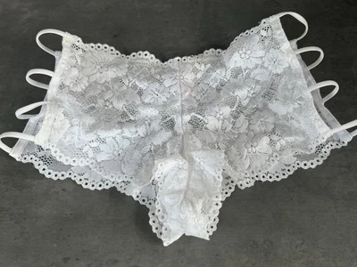 复古 2004 Victoria's Secret 性感柔软蕾丝弹力短裤内裤 S 全新 — 第 1/4 张图片