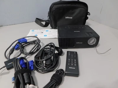 InFocus IN1110 DLP Projector w/ Remote / Cables / Carrying Case - Image 1 of 4