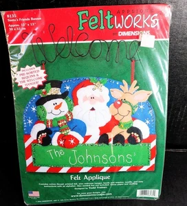 Kit de apliques de fieltro dimensiones navidad 8135 banner de amigos de santa Personalizar - Imagen 1 de 4