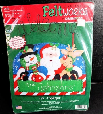 Kit de apliques de fieltro dimensiones navidad 8135 banner de amigos de santa Personalizar Foto 1 de 4