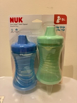 NEW NUK Fun Grips Hard Spout 10 oz Sippy Cups - Pack of 2 - Image 1 of 2