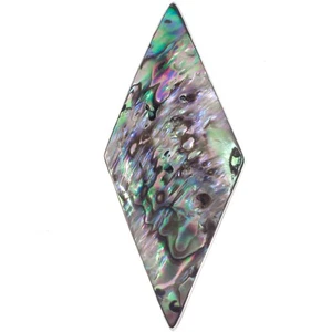 New Zealand Paua Abalone Shell 925 Sterling Silver Pendant, 2" - Picture 1 of 4