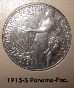 1915-S 50c Panama Pacific Expo Pan-Pac Commemorative Silver Half Dollar - Picture 1 of 2