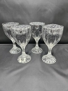 4 Mikasa Park Lane Water Goblets Set Elegant Crystal Clear Cut Etch Stemware Lot - Picture 1 of 9