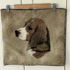 Beagle Tapestry Dog Throw Pillow Cover Case 15"x16" Square - Picture 1 of 4