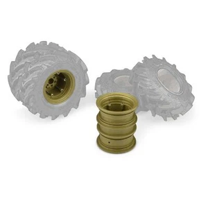 JConcepts 3388G Krimson Dually 2.6" Dual Truck Wheels (Olive/Gold) Axial SMT10 - Picture 1 of 1