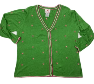 Quacker Factory 1x rosa bienengrün Damen Pullover Strickjacke Seidenmischung St. Pat - Bild 1 von 10