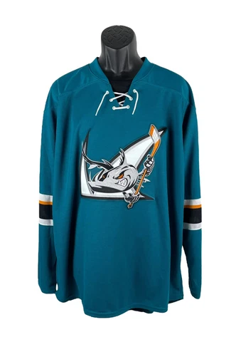 San Jose Barracuda Teal AHL Jersey Size XL CCM San Jose Sharks Minor League Cover