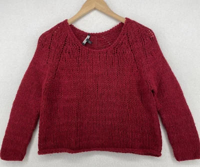 Свитер Eileen Fisher S детский альпака нейлон коренастый укороченный пуловер с длинным рукавом красный - Изображение 1 из 4