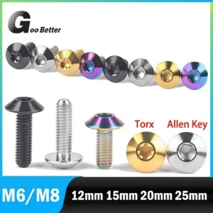 M6/M8x10-25mm Titanium Bolts Torx / Allen Key Button Screws for Motorcycles - Picture 1 of 7