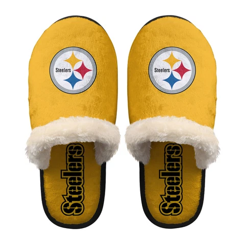Pittsburgh Steelers House Fuzzy Slippers Indoor/Outdoor Winter Soft Slippers Cover
