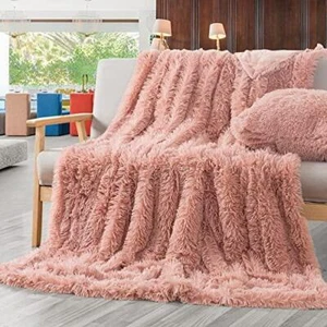 GONAAP Faux Fur Throw Blanket Super Soft Cozy Plush Fuzzy Shaggy Blanket for - Picture 1 of 6