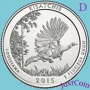 2015-D KISATCHIE NATIONAL FOREST (LA) VIERTEL AUS US-NEUWERTIGEN ROLLEN UNZIRKULIERT - Bild 1 von 2