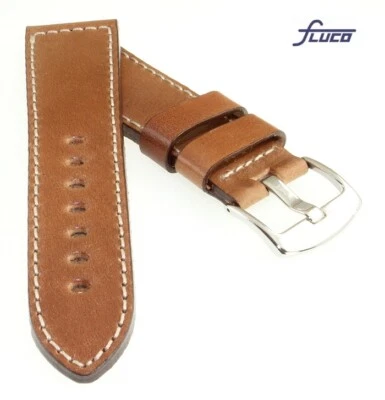 Fluco Uhrenarmband Horween Shell Cordovan Leder Pan cognac 22 mm Handarbeit - Bild 1 von 2