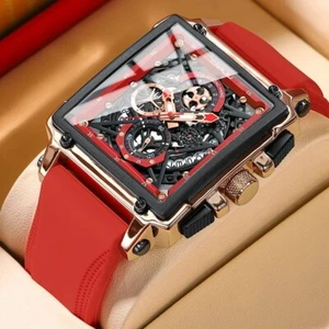 CRRJU Fashion Sports Watches with Large Dial Unique RectangularHollow Design - Picture 1 of 16