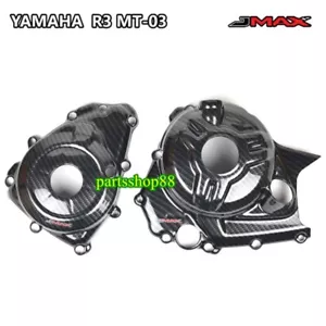 Engine Guard Cover YAMAHA R3 MT-03 Full size Frame Carbon Film Black Plastic New - Foto 1 di 6