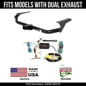 For 09-17 Toyota Venza Trailer Hitch w/ 4 Pin Wiring Fit w/ Dual Exh. Curt 3.5K - Picture 1 of 3