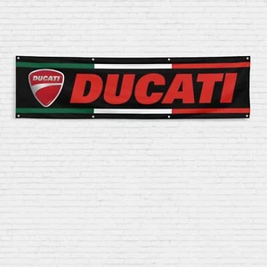For Ducati Motorcycles Enthusiast 2x8 ft Flag MotoGP Performance Garage Banner - Picture 1 of 1