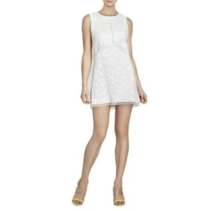 BCBG Max Azria "Amelie" White Floral Lace Mini Dress, Size Small NWT! - Picture 1 of 7