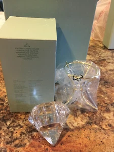 NEW PartyLite Solitaire Diamond Shape w/Holder Stand Candle Lead Crystal P0174 - Picture 1 of 3