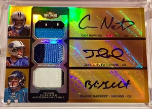 2011 Topps Triple Threads CAM NEWTON Gabbert Locker AUTO Relic ROOKIE True 1/1 - Picture 1 of 2