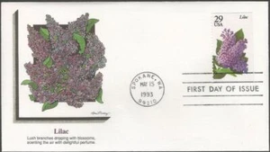 Scott 2764 FDC - 29 cent - 1993 - Garden Flowers - Lilac - FDOI - Excellent - Picture 1 of 2