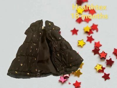 HEALTHTEX BABY PUFF VEST ZIPPERED BLACK WITH GOLD STARS 18 MONTHS - Image 1 of 4
