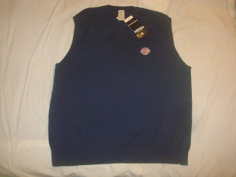 NWT 2007 Adidas Detroit Pistons Navy Sweater Vest XXL 2XL Cover