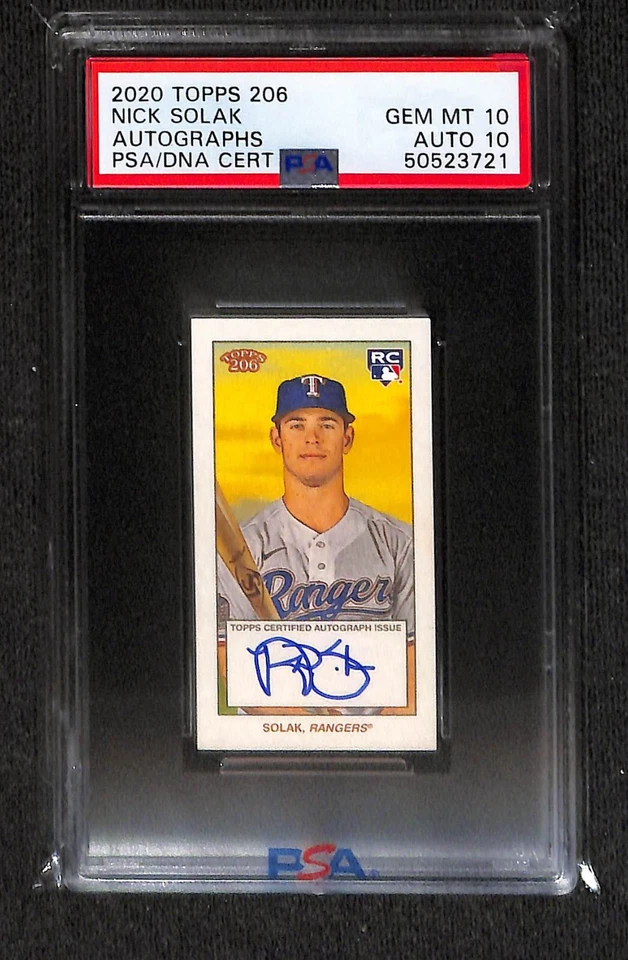 2020 Topps 206 ON CARD AUTOGRAPHS NICK SOLAK SSP PSA 10 AUTO 10 POP 2 RC ROOKIE - Image 1 of 2