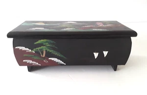 Vintage Japan Music Box Jewelry Box Works Floral Design - Picture 1 of 7