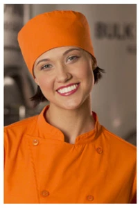 Beanie Chef Hat, Carrot Color, Cotton Blend Poplin - 163 - Picture 1 of 1