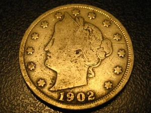 1902 Liberty Head Nickel VG FULL DATE & RIMS - Picture 1 of 4