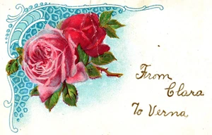 1910 Embossed Postcard Roses - Picture 1 of 3