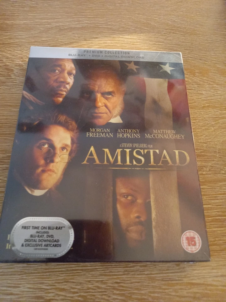 BLU-RAY-DVD-DIGITAL-  AMISTAD  PREMIUM EDITION  BRAND NEW SEALED + ARTCARDS - Image 1 of 1
