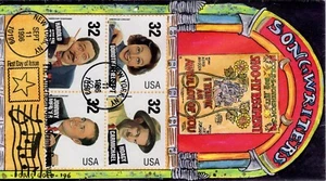 USPS FDC #3100-03 32c American Songwriters Hand Painted Doris Gold Cachet ST2244 - Picture 1 of 2