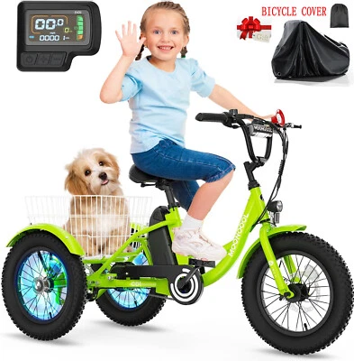NAIZEA Electric Trike 3 Wheel Electric Bicycle With Battery 16 inx 3 Fat Tire - Image 1 of 4