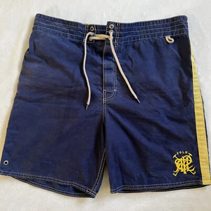 Polo Ralph Lauren Men’s Swim Trunks Shorts Navy Yellow Lined Size XL - Foto 1 di 6