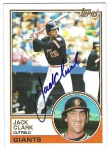 Autographed JACK CLARK San Francisco Giants 1983 Topps Card #210 w/Show ticket - Picture 1 of 1