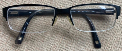 Marco de media llanta negro mate Marchon NYC Uptown Sutton 001 53-17-140 bisagras flexibles Foto 1 de 4