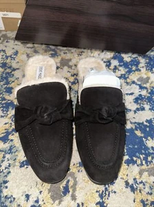 Steve Madden schwarze Wildlederhausschuhe Kunstfell Damen Größe 7 - Bild 1 von 10