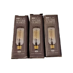 VINTAGE FILAMENT 40w Candelabra Base/3PK/ Elk Lighting/ Tube Candle Bulb/ 3in - Picture 1 of 3