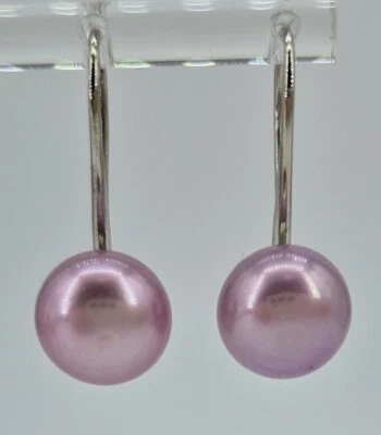 Pendientes Honora Gancho Francés Plata de Ley 925 Perlas Púrpura Playa Océano Verano Foto 1 de 4