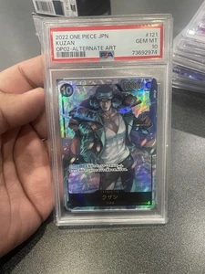 PSA 10 GEM MINT JAPANESE ONE PIECE 2022 KUZAN OP02-121 ALT ART - Picture 1 of 3