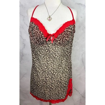 Vestido Babydoll De Colección Y2k Rampage 3X Lencería Sexy Guepardo Gótico Bebé Bustier Rojo Foto 1 de 4