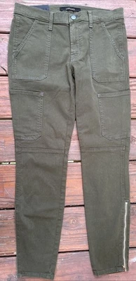 J Brand Olive 绿色踝拉链工装紧身实用裤子女式 27 码全新带标签 — 第 1/4 张图片
