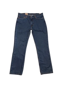 Jeans de mezclilla rectos Levi's 514 38X32 para hombre azul cremallera pierna recta lavado medio - Imagen 1 de 13