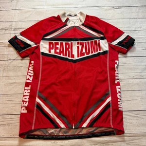 Camiseta deportiva de ciclismo Pearl Izumi roja blanca negra cremallera completa manga corta para hombre L - Imagen 1 de 10