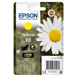 Epson 18 Yellow Daisy Oryginalny, domowy wkład atramentowy Claria ŻÓŁTY Standard - Zdjęcie 1 z 8