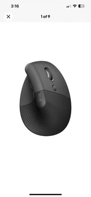 Logitech Lift Vertical Ergonomic Mouse Wireless Bluetooth Logi Bolt USB Graphite - Image 1 of 4